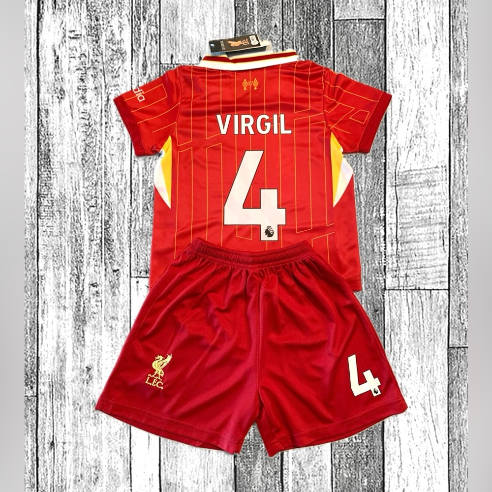 Kids Virgil Van Dijk Soccer Jersey & Shorts Set Youth Football set - SHIPS TODAY